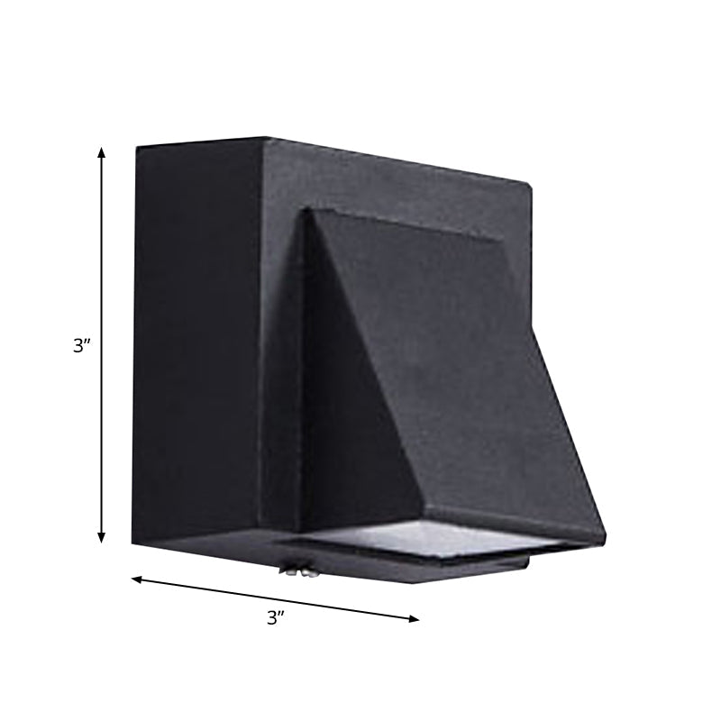 BowLift | Modern 1/2-Light LED Outdoor Wall-Mounted Black Triangle/Cylinder/Rectangle Sconces Lighting with Metal Shade