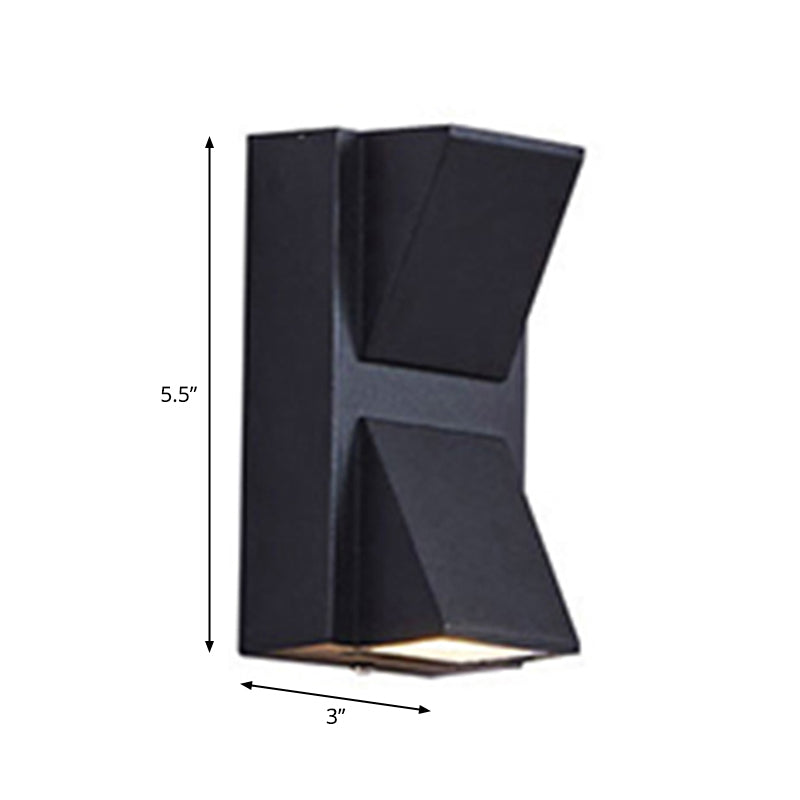 BowLift | Modern 1/2-Light LED Outdoor Wall-Mounted Black Triangle/Cylinder/Rectangle Sconces Lighting with Metal Shade