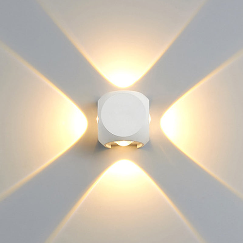 BowLift | Mini Cube Wall Washer Sconce Nordic Aluminium 2/4-Head Living Room LED Wall Light in Black/White