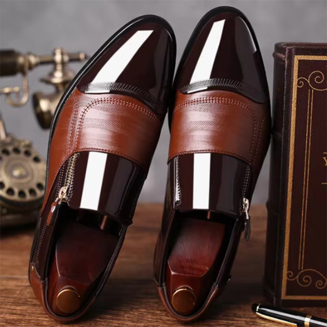 Pointed Toe Dress Shoes with Side Zip