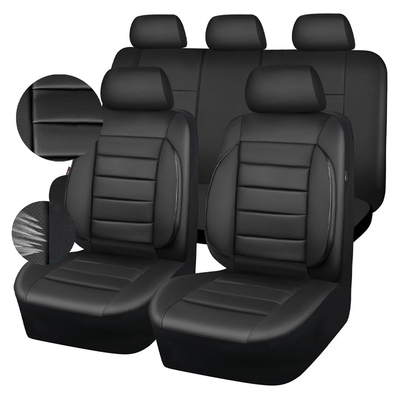 BowLift | Leather Seat Covers Water Resistant 3D Foam Back Support Universal Car Seat Covers Full Set Seats