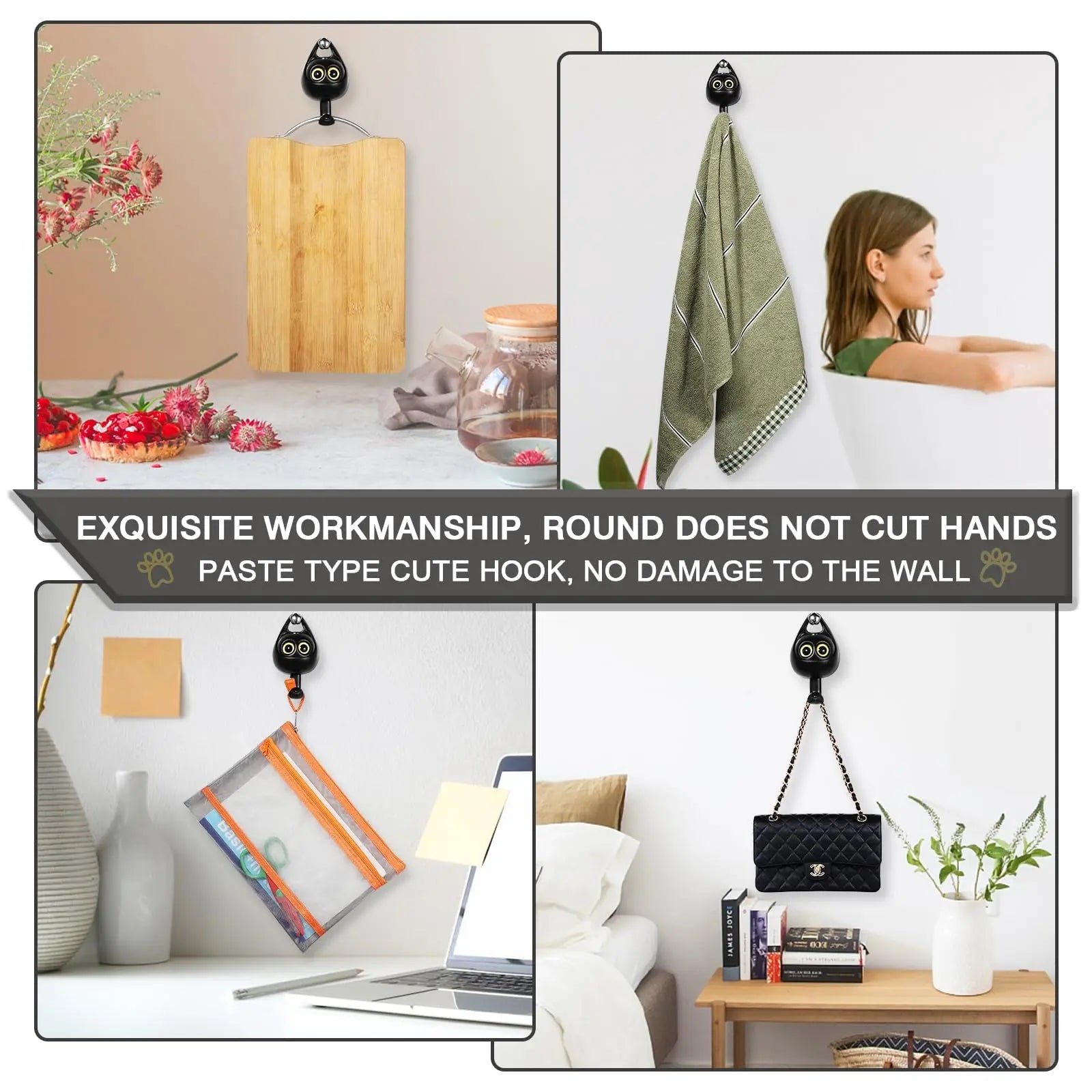 BowLift | Self-adhesive Cat Hooks – Cute, Sturdy & No Drilling