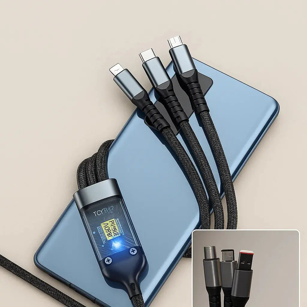 BowLift | 3-in-1 Quick Charging Cable with LED Display
