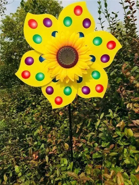 BowLift | Garden Wind Wheel with Sunflower Motif