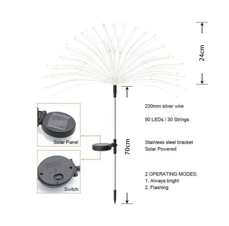BowLift | Waterproof Solar Garden Fireworks Lamp