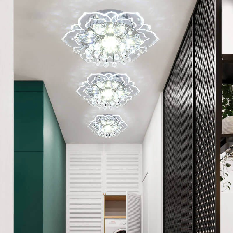 BowLift | GlowPetal LED Crystal Ceiling Light | Flower Shaped | Modern Design | Energy Saving | Decorative Lighting