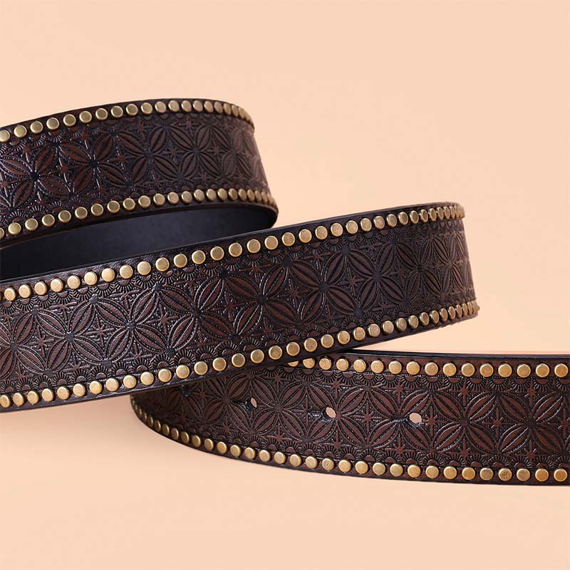 BowLift | Retro Punk Embossed Western Denim Belt