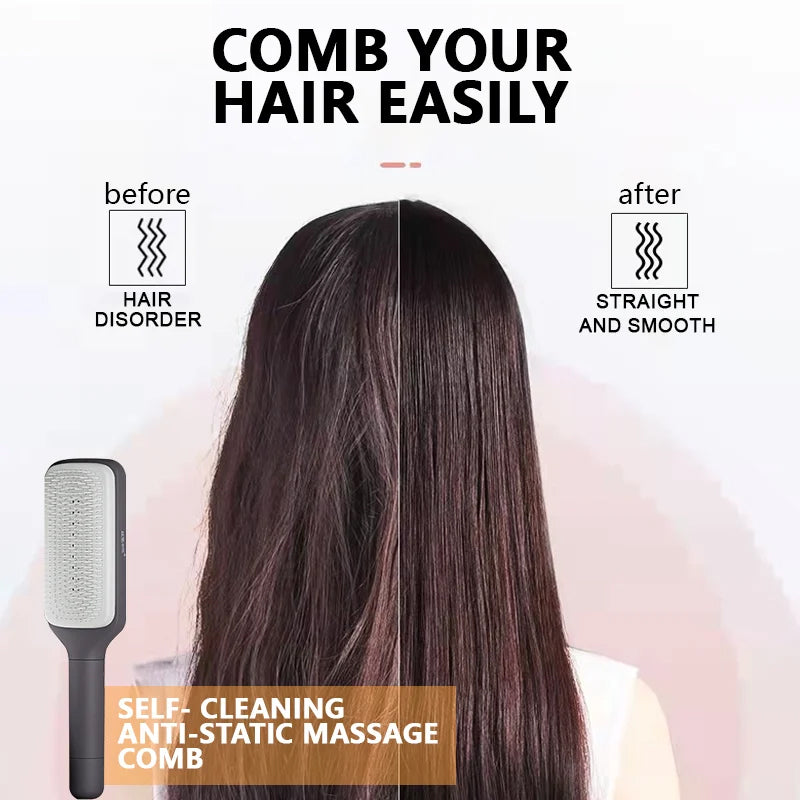 BowLift | Self-cleaning anti-static massage comb