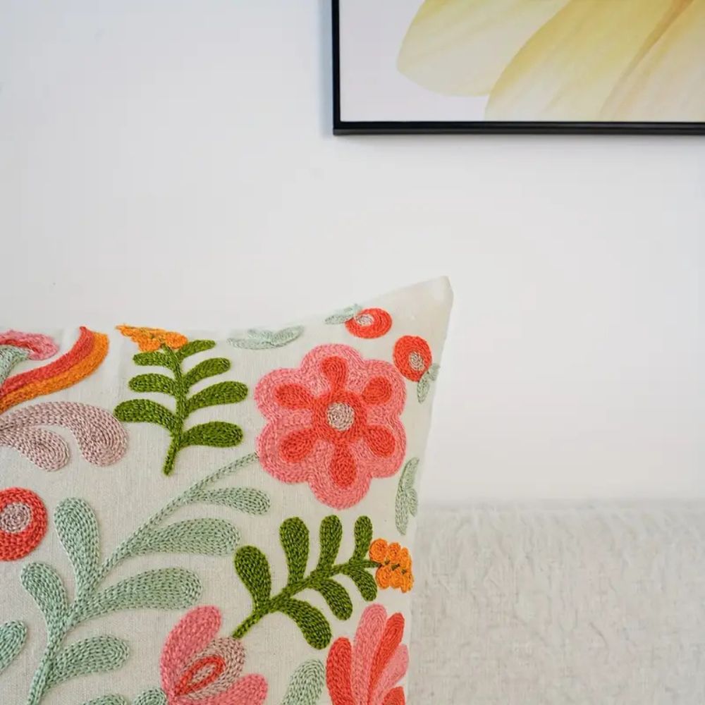 BowLift | Ethereal Embroidery Floral Cushion Cover