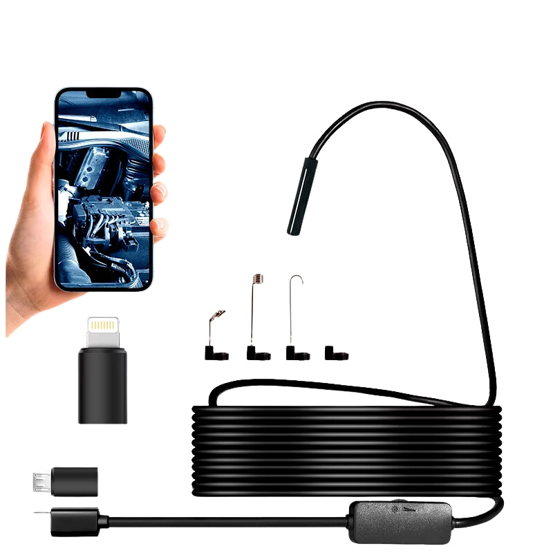 BowLift | Industrial Endoscope Inspection Camera For Phone - Waterproof and Flexible HD Cam with Led Lights