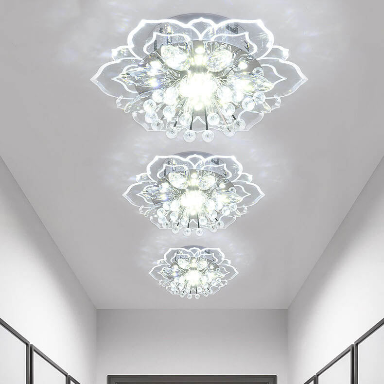 BowLift | GlowPetal LED Crystal Ceiling Light | Flower Shaped | Modern Design | Energy Saving | Decorative Lighting