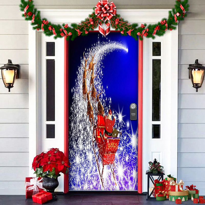 BowLift | Christmas Door Cover | Fabric Front Door Decoration | Washable & Reusable | 91×203cm