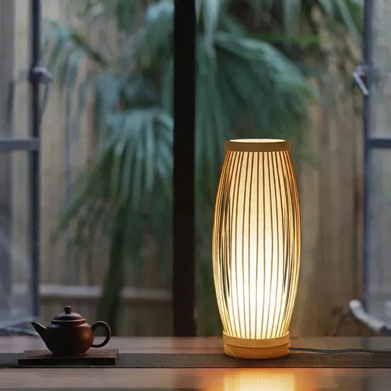 BowLift | Japanese Bamboo Table Lamp with Warm Light