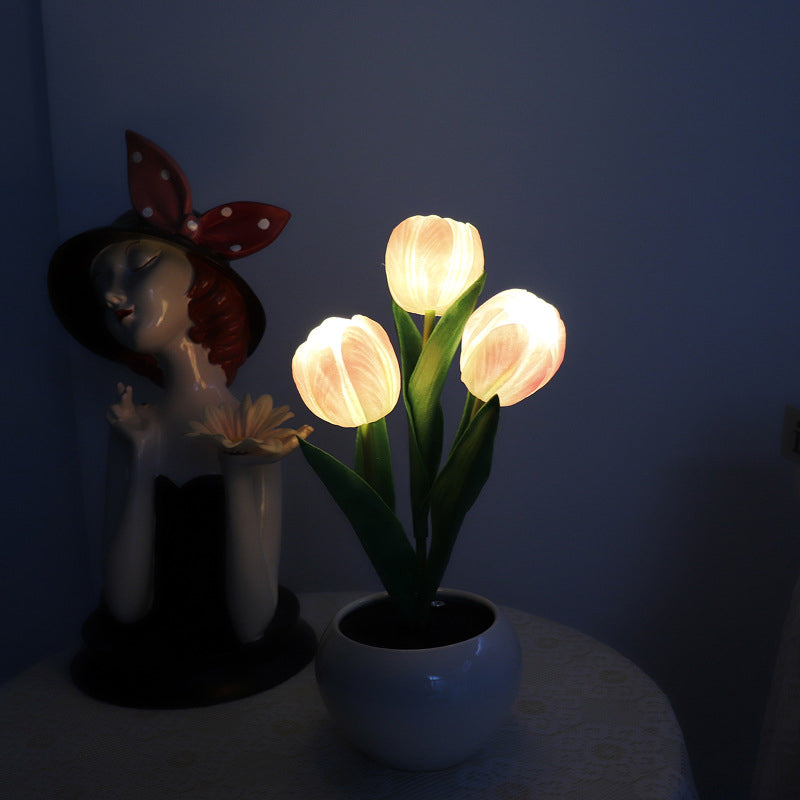 BowLift | LED Tulip Nightstand Lamp Flower Table Lamp