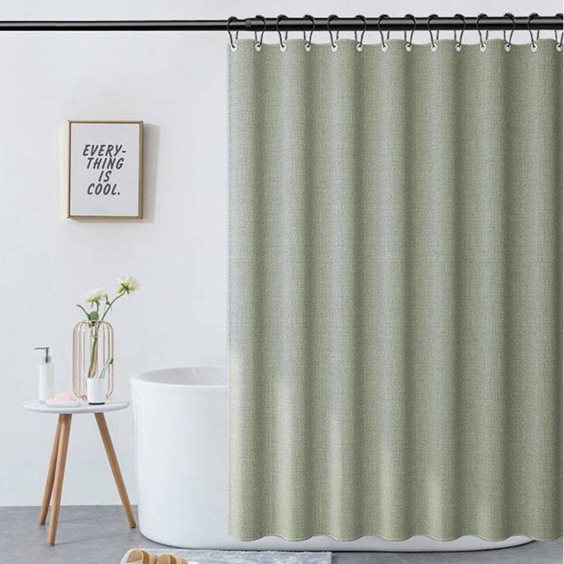 BowLift | Light green linen shower curtain