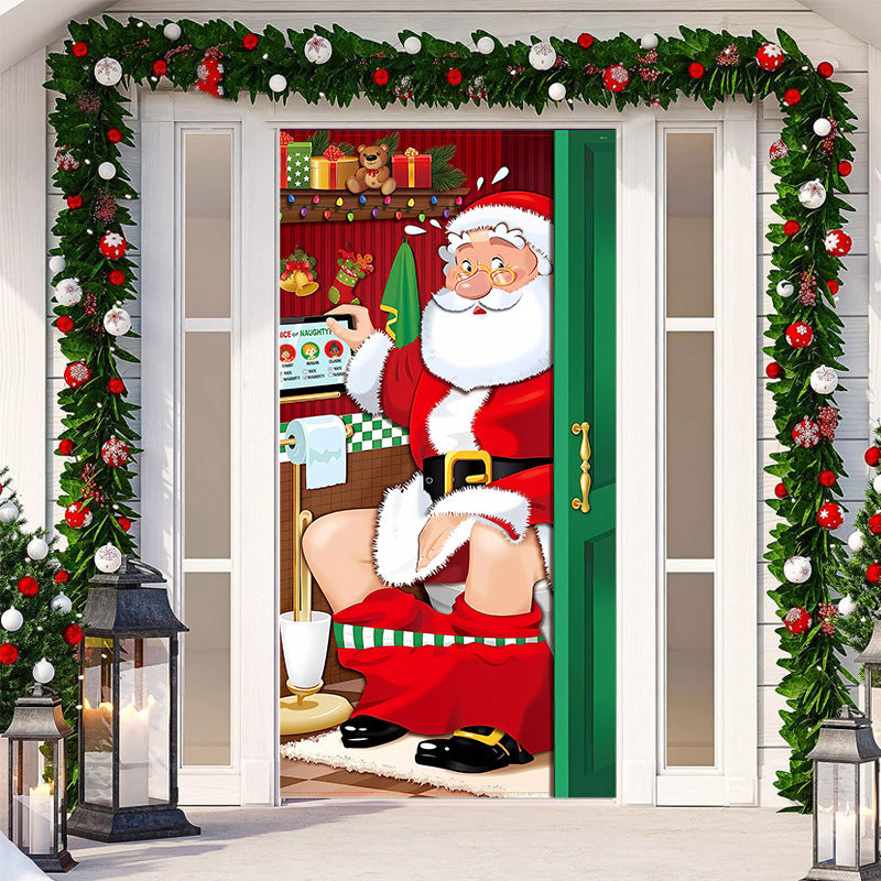 BowLift | Christmas Door Banner, Santa Claus Door Cover Holiday Decoration