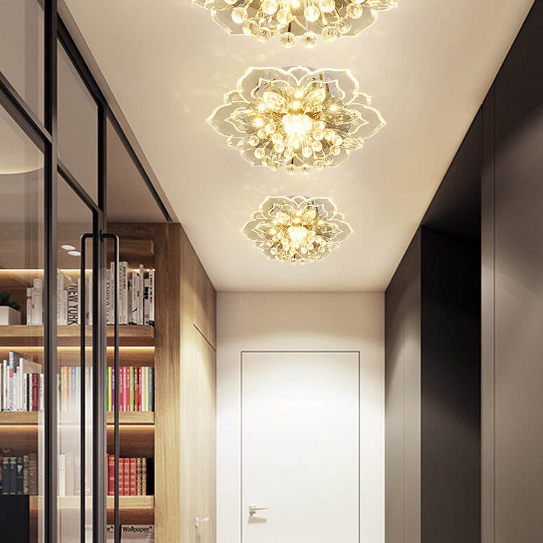 BowLift | GlowPetal LED Crystal Ceiling Light | Flower Shaped | Modern Design | Energy Saving | Decorative Lighting