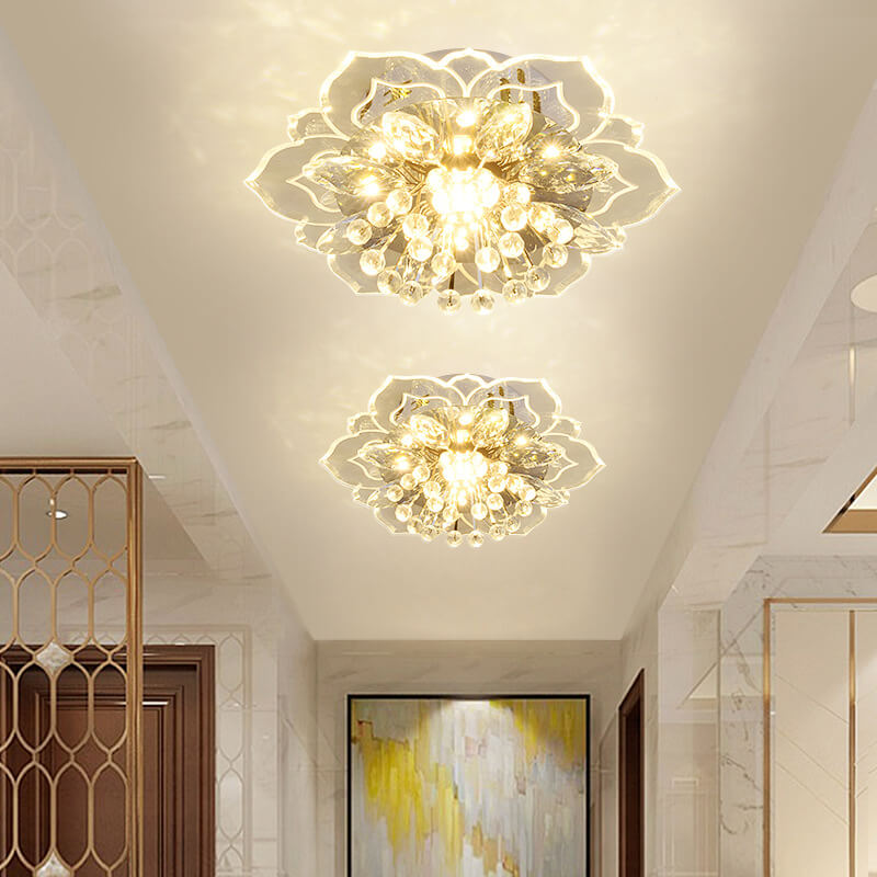 BowLift | GlowPetal LED Crystal Ceiling Light | Flower Shaped | Modern Design | Energy Saving | Decorative Lighting