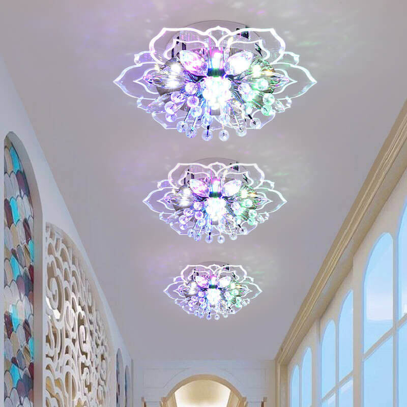 BowLift | GlowPetal LED Crystal Ceiling Light | Flower Shaped | Modern Design | Energy Saving | Decorative Lighting