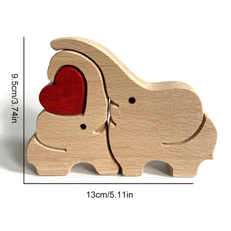 BowLift | Cute Animal Family Ornament, Wooden Puzzle Figurine - 🎁Love Gift