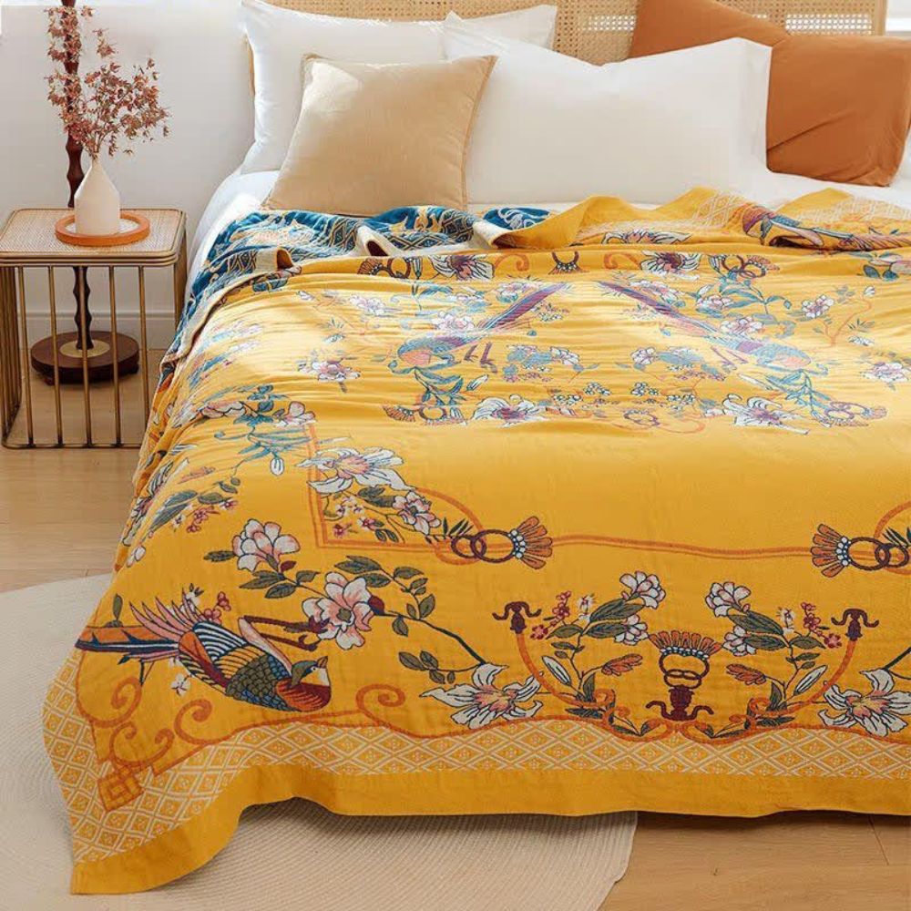 BowLift | Ethereal Cotton Floral Bird Blanket