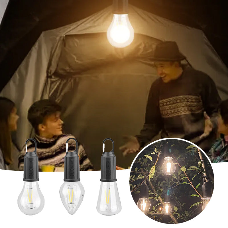 BowLift | New Outdoor Camping Hanging Lamp with Type-C Charging Port Retro Bulb