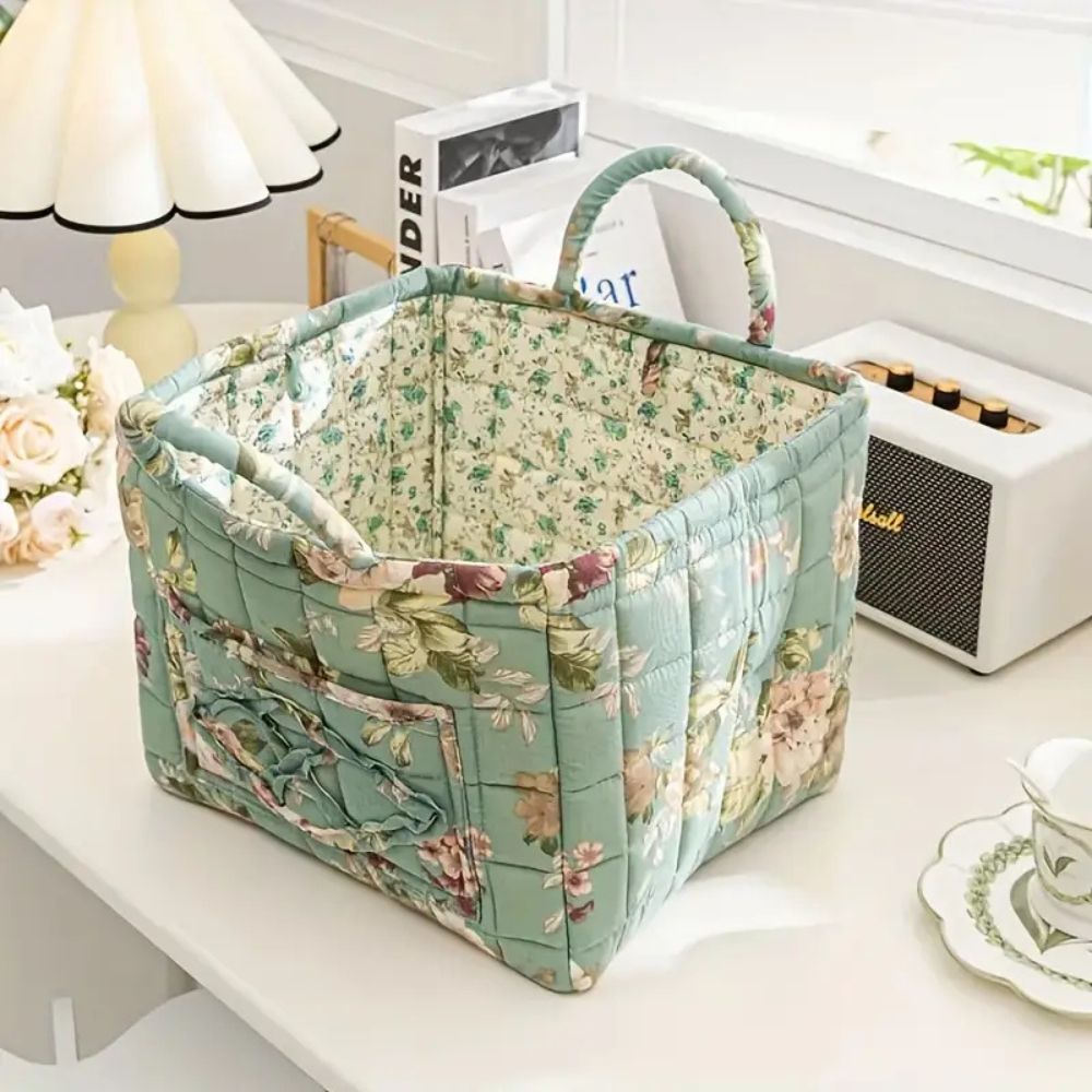 BowLift | Floral Canvas Storage Basket for Home Organization