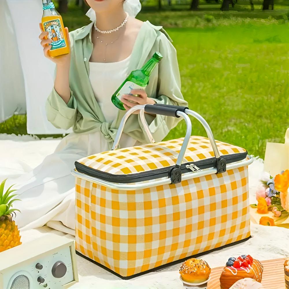 BowLift | Foldable Checkered Picnic Basket