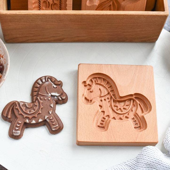 BowLift | Wooden Cookie Mold Set | Engraved Pastry Stamps | Gingerbread & Biscuit Press