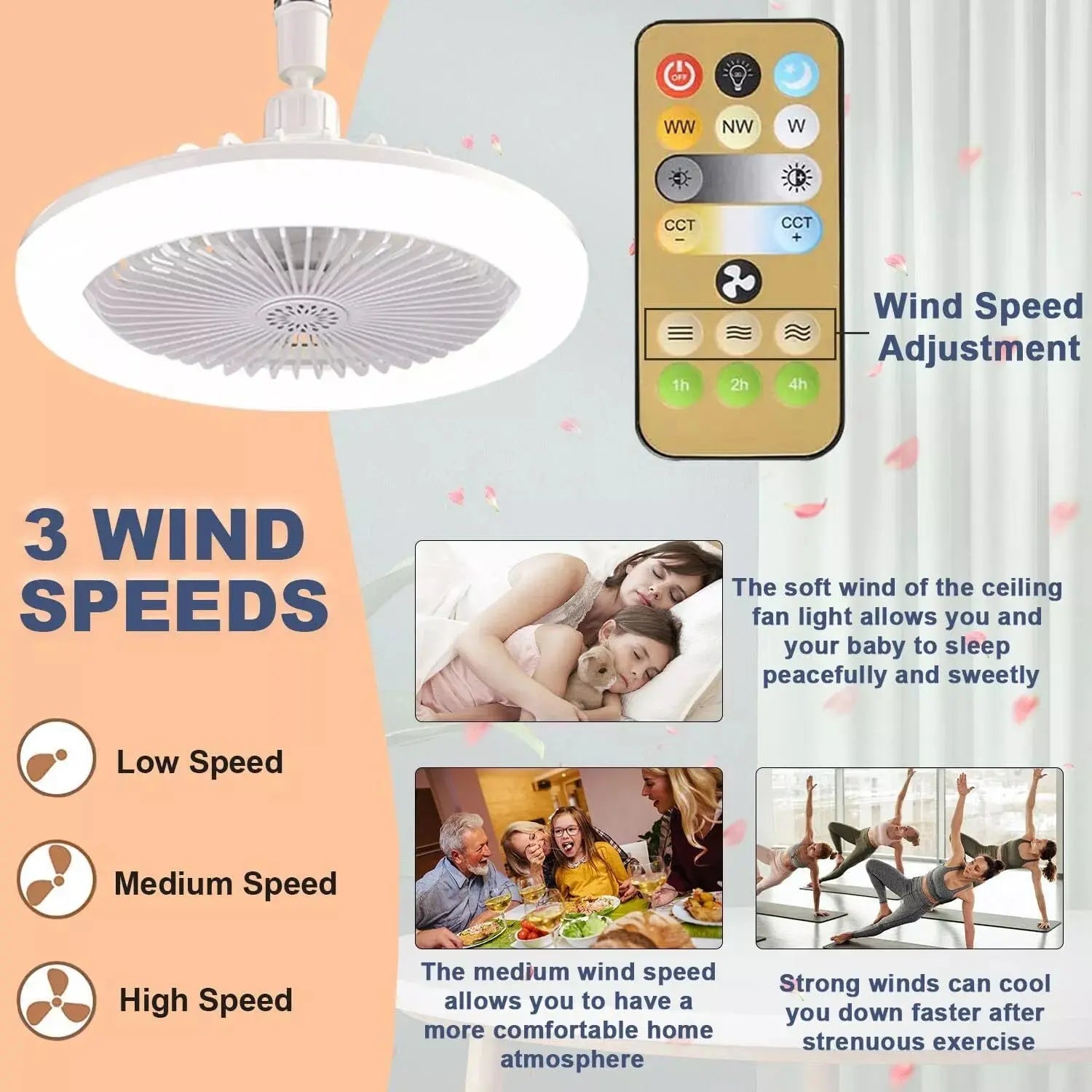 BowLift | 2-in-1 Ceiling Lamp with Fan – Controllable via Remote Control