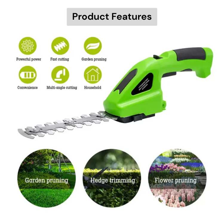 BowLift | Cordless Garden Trimmer | Dual Blades, Lightweight & Ideal for Lawn Edging and Hedge Trimming