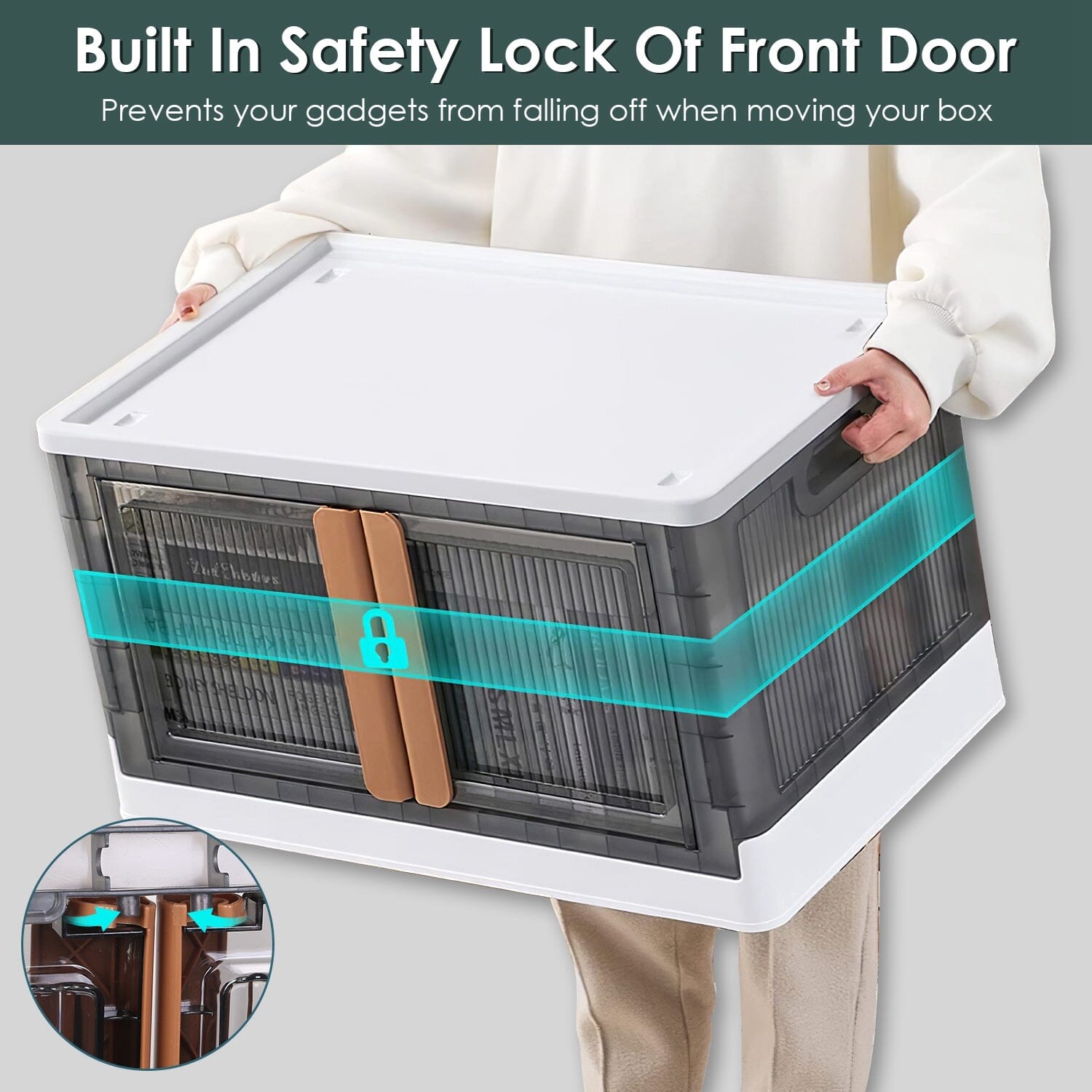 BowLift | 2-piece: Collapsible Stackable Storage Containers with Lid