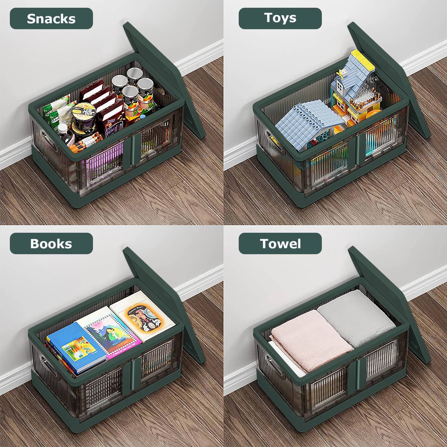 BowLift | 2-piece: Collapsible Stackable Storage Containers with Lid