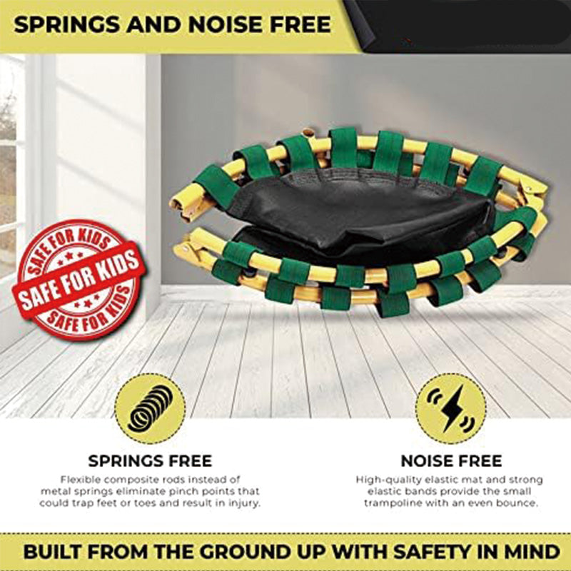 BowLift | Kids Trampoline Portable & Foldable 36 Inch Round Jumping Mat for Toddler Durable Steel Metal Construction Frame with Padded Frame Cover and Handle Bar