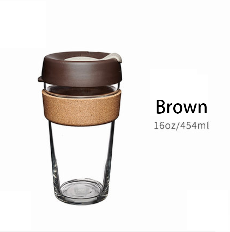 BowLift | Reusable & Portable Glass Coffee Cup With Lid & Sleeve, For Home, Travel & More