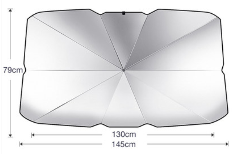 BowLift | Foldable Car Windshield UV Protection Sunscreen Heat Insulation Umbrella, with Storage Bag, Suitable for Most Vehicles