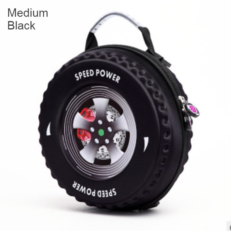 BowLift | Cool 3D Racing Car Tire Backpack, for Preschool & Kindergarten, Boys & Girls