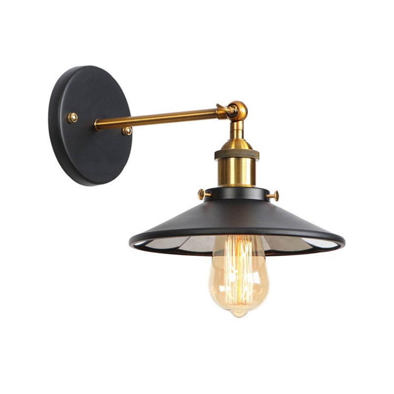 BowLift | Metal straight arm wall lighting fixture factory 1 bulb dining room wall lamp in black and brass