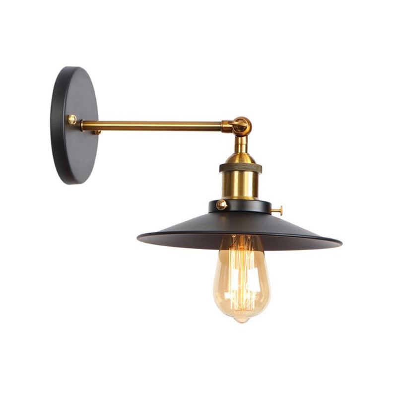 BowLift | Metal straight arm wall lighting fixture factory 1 bulb dining room wall lamp in black and brass