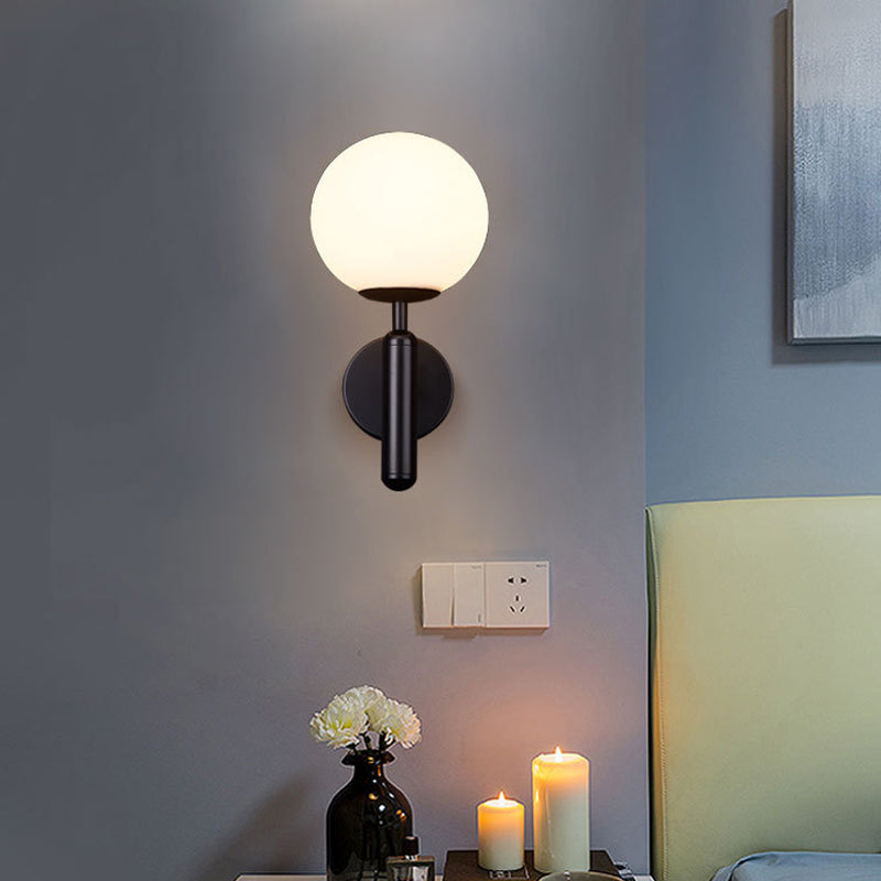 BowLift | Minimalistic Globe Wall Mount Light Fixture Glass 1-Head Bedroom Wall Lighting Ideas