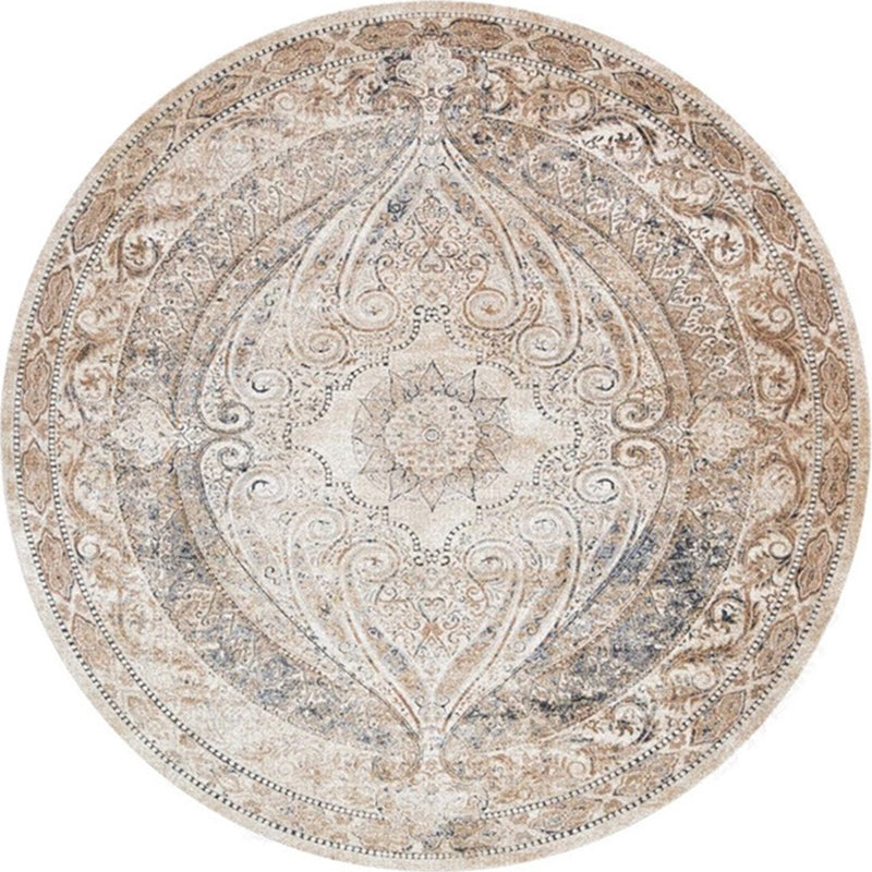BowLift | Ethnic Multicolor Floral Rug Synthetic Pearls Rug Non-Slip Backing Pet-Friendly Machine Washable Rug for Large Room