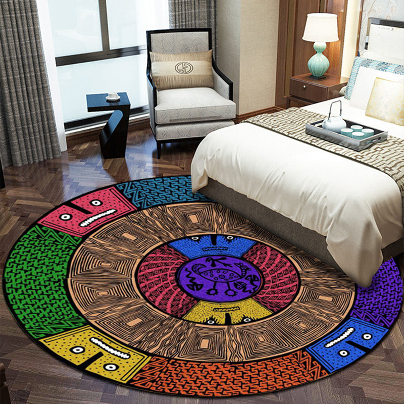 BowLift | Chic Tribal Striped Carpet Multicolored Moroccan Carpet Polyester Non-Slip Back Washable Pet-Friendly Carpet for Bedroom