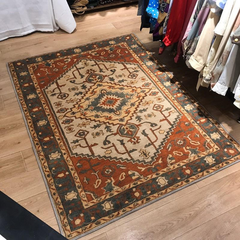 BowLift | Retro Multicolor Moroccan Carpet Synthetic Floral Pattern Rug Non-Slip Washable Pet-Friendly Rug for Living Room