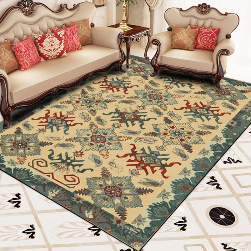 BowLift | Retro Multicolor Moroccan Carpet Synthetic Floral Pattern Rug Non-Slip Washable Pet-Friendly Rug for Living Room