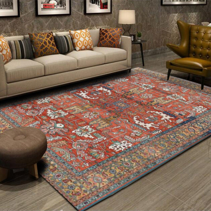 BowLift | Retro Multicolor Moroccan Carpet Synthetic Floral Pattern Rug Non-Slip Washable Pet-Friendly Rug for Living Room