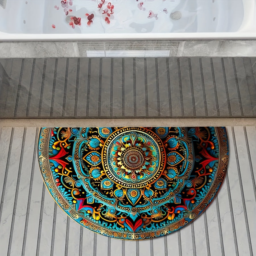 BowLift | Door mat half round mandala design rug