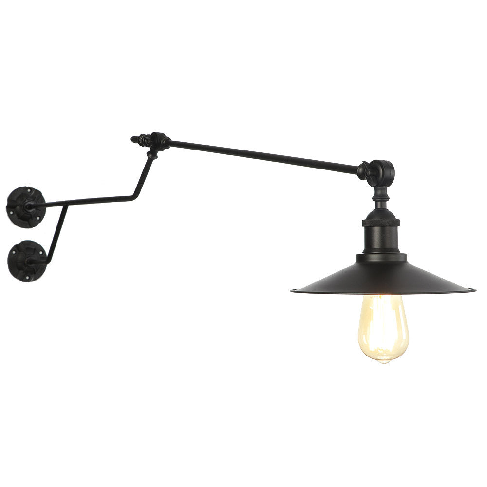 BowLift | Metal Black/Red/White Wall Lamp Cone Shade 1-Light Industrial Wall Lighting for Living Room