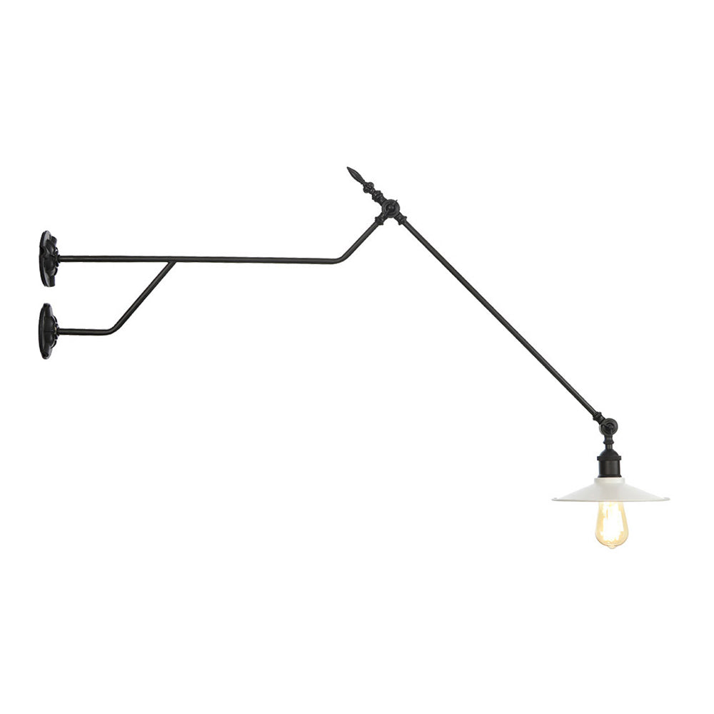 BowLift | Metal Black/Red/White Wall Lamp Cone Shade 1-Light Industrial Wall Lighting for Living Room