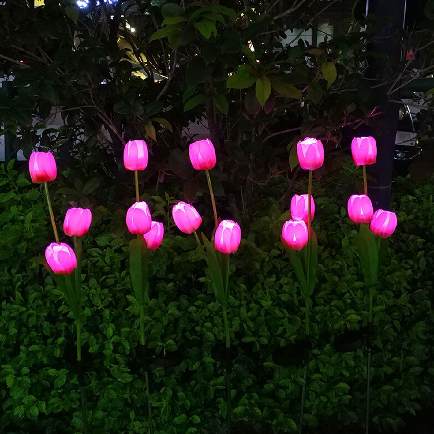 BowLift | Solar Tulip Lawn Light Outdoor Garden LED Tulip Flower Light Ground Stake Landscape Light