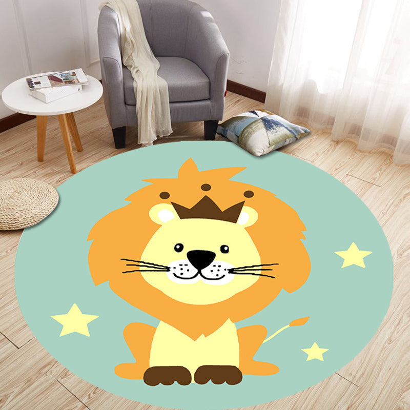 BowLift | Beautiful Animal Indoor Rug Multicolored Cartoon Rug Polypropylene Washable Non-slip Stain-resistant Rug for the Nursery